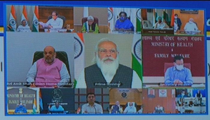 कोरोना पर PM मोदी की मुख्यमंत्रियों के साथ बैठक शुरू, मीटिंग में शामिल नहीं हुए बंगाल और छत्तीसगढ़ के CM