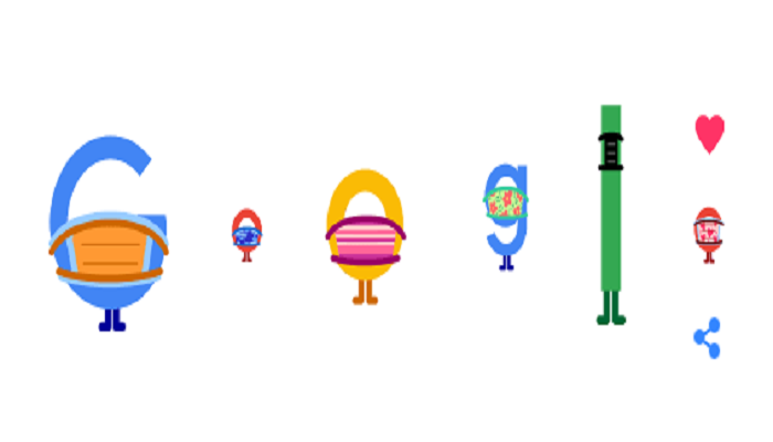 Google-Doodle : गूगल ने डूडल को पहनाया मास्क, लोगों को दिया महामारी से बचने का संदेश