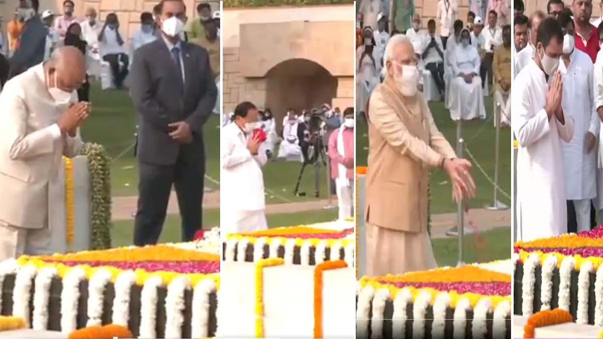 On the 152nd birth anniversary of Mahatma Gandhi, many leaders including the President, Prime Minister paid humble tributes