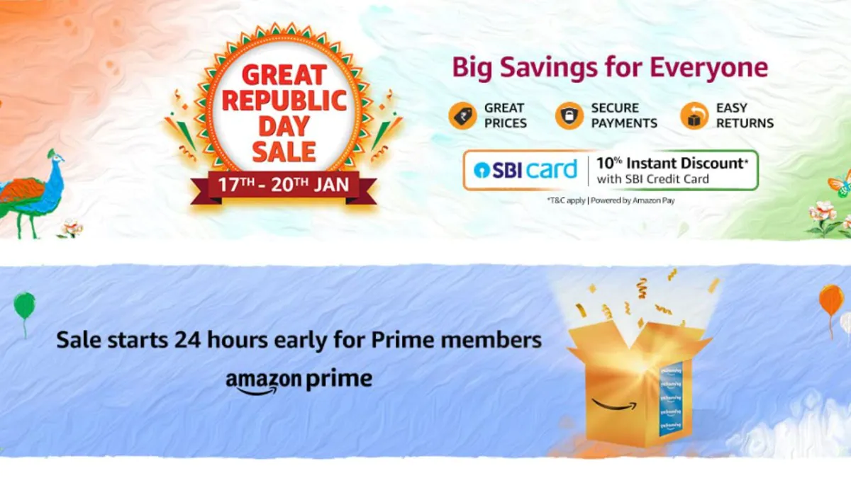 Amazon Great Republic Day Sale: यूजर्स इस तरह 24 घंटे पहले ही उठा सकते है सेल का फायदा, सभी प्रोडक्ट में मिलेगा 40 -70 प्रतिशत का डिस्काउंट