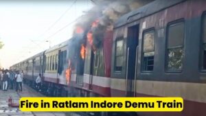 Train coach fire Fierce fire broke out in two coaches of DEMU train, passengers screamed, watch video