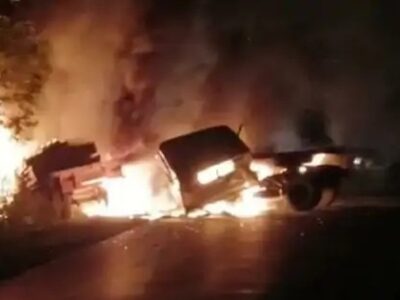 रायपुर-जगदलपुर NH-30 में भीषण सड़क हादसा, दो ट्रकों में भिड़ंत से लगी आग, जिंदा जला ड्राइवर