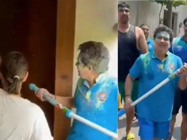 सचिन तेंदुलकर की होली की मस्ती रायपुर में, साथी खिलड़ियों को रंग से किया सराबोर ! VIDEO जमकर हो रहा वायरल