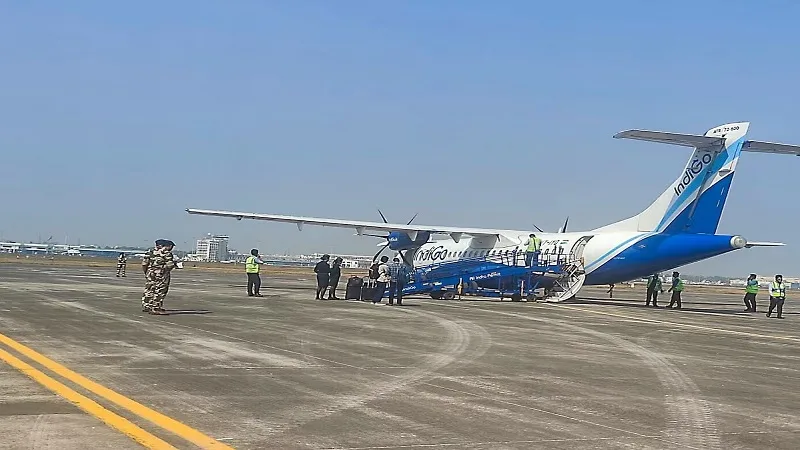 Indigo flight bomb threat at Kolkata airport.