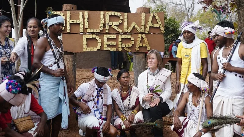 International expert Kirsi Hyvarinen visiting Bastar Chhattisgarh for community tourism.