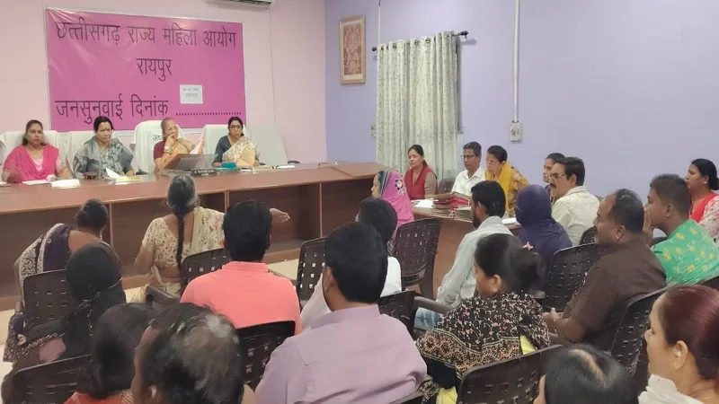 Chhattisgarh State Commission for Women hearing presided by Dr. Kiranmayi Nayak.