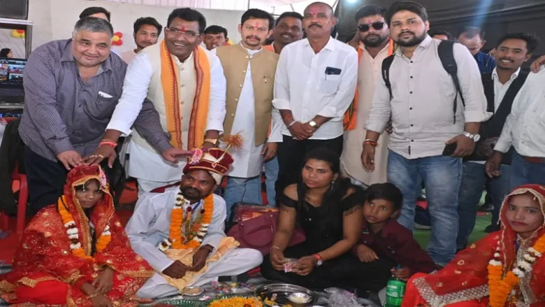 Mukhyamantri Kanya Vivah Yojana mass wedding ceremony in Rajim Chhattisgarh.