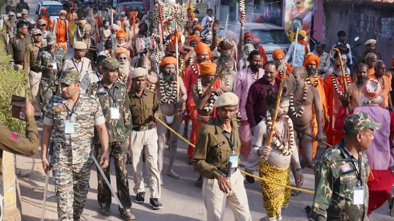 Naga Sadhu Peshwai at Rajim Kumbh Kalp 2026.