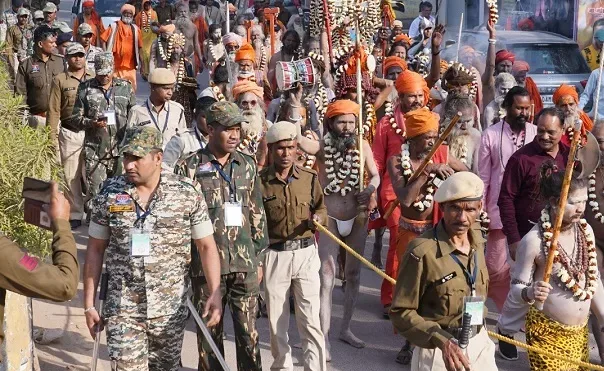 Naga Sadhu Peshwai at Rajim Kumbh Kalp 2026.