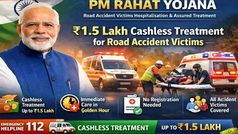 PM-RAHAT Scheme Road Accident Cashless Treatment details.