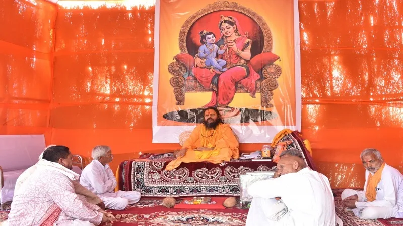 Shri Ram Balak Das at Rajim Kumbh Kalp 2026.