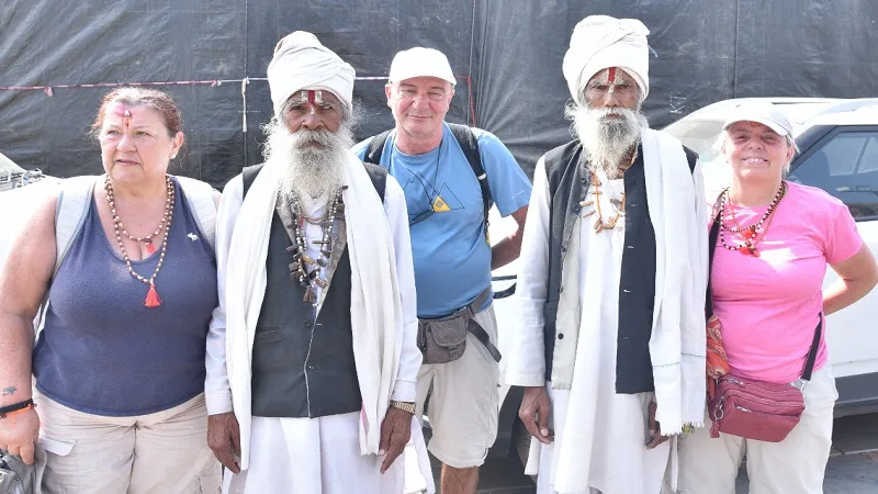Italy tourists at Rajim Kumbh Kalp Mela 2026.