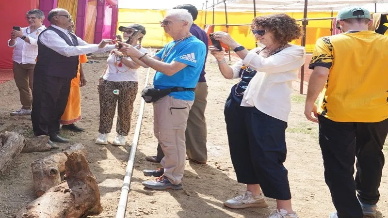 Italian tourists at Rajim Kumbh Kalp 2026 Chhattisgarh