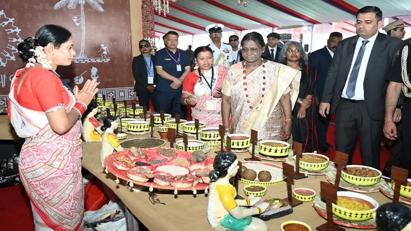 President Droupadi Murmu at Bastar Pandum Exhibition.