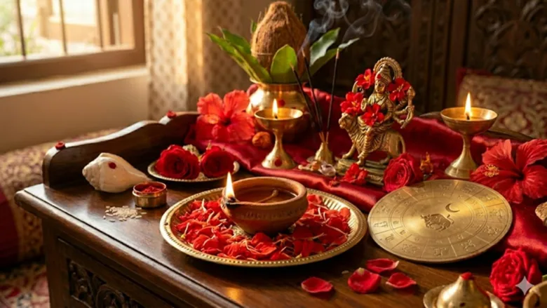 Aaj Ka Rashifal 24 March 2026: चैत्र नवरात्रि षष्ठी माँ कात्यायनी पूजा और चंद्रमा का शशि राजयोग ज्योतिषीय पोस्टर। AI Image