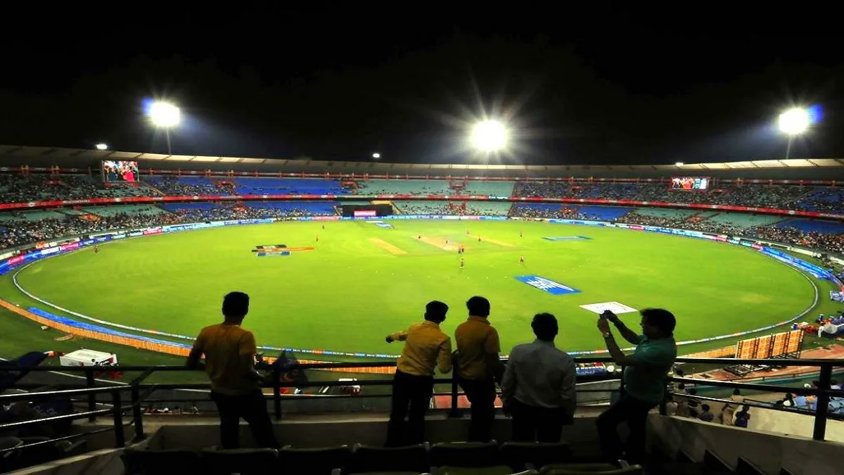 IPL 2026 match schedule banner showing RCB vs MI and RCB vs KKR at Raipur International Stadium.