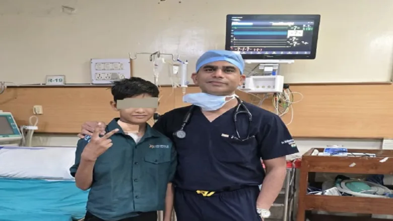 Ambedkar Hospital Raipur Doctors performing world record heart cancer surgery on 11 year old boy.