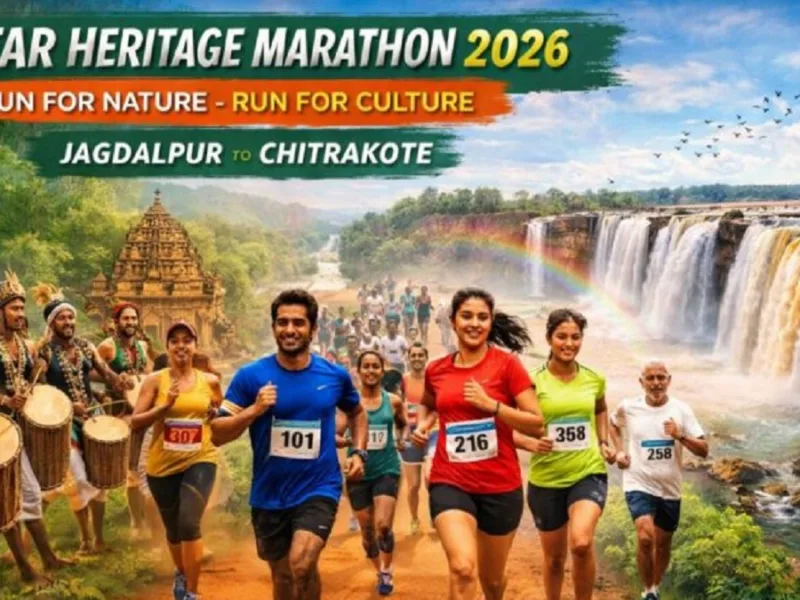 बस्तर हेरिटेज मैराथन 2026, चित्रकोट जलप्रपात के निकट, छत्तीसगढ़