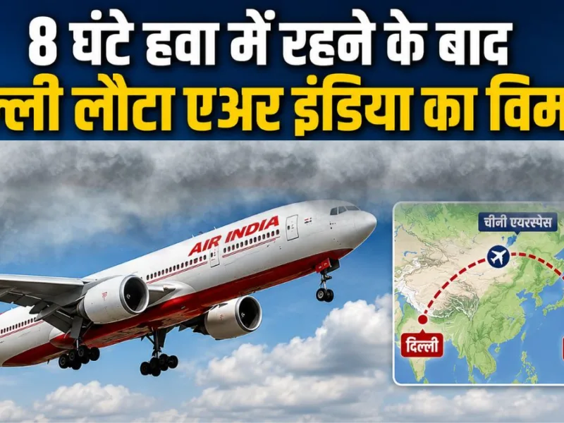 8 घंटे हवा में रहने के बाद दिल्ली लौटा एअर इंडिया का विमान! सैन फ्रांसिस्को जा रही फ्लाइट में तकनीकी खराबी, चीनी एयरस्पेस से यू-टर्न