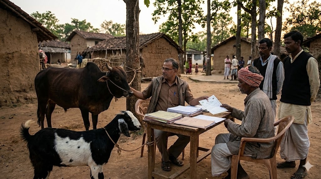 Chhattisgarh News: पट्टा दिलाने के बदले पटवारी ने ली बकरे और बैल की रिश्वत, अब मोबाइल बंद कर हुआ फरार