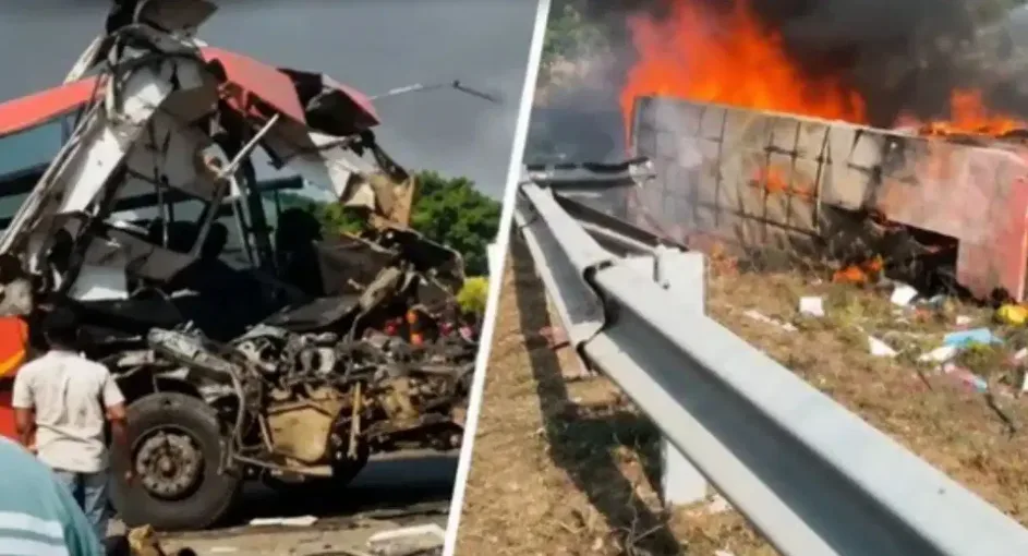 Road Accident: आमने-सामने टकराईं दो बसें, 7 यात्रियों की मौत, कई के जिंदा जलने की आशंका