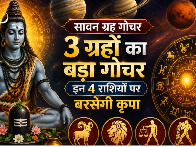 Gold and silver zodiac signs representation during planetary transit in Sawan 2026
