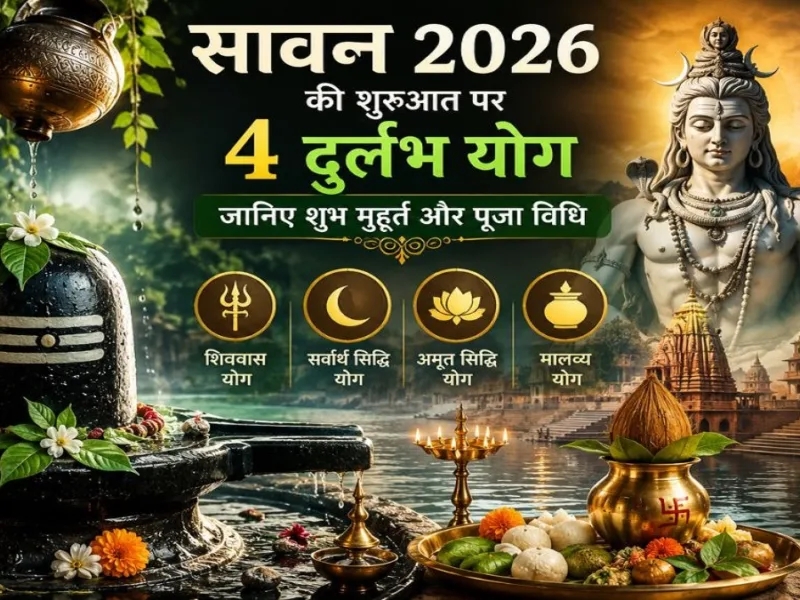 Shivling decorated with belpatra and flowers during Sawan 2026 festival.