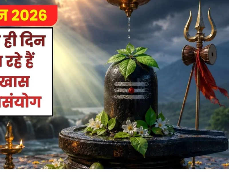 Devotees offering water on a Shiva Lingam inside an Indian temple during Sawan