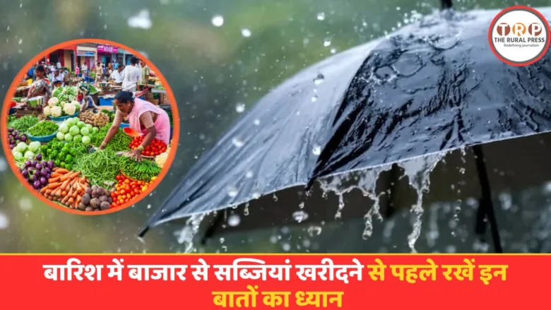 बारिश के मौसम में ताजी और सुरक्षित सब्जियां चुनती हुई महिला, किचन का दृश्य।