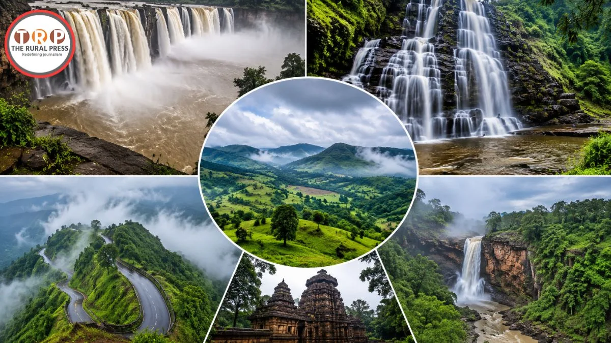 छत्तीसगढ़ मानसून पर्यटन के दौरान चित्रकोट जलप्रपात का भव्य और सुंदर दृश्य