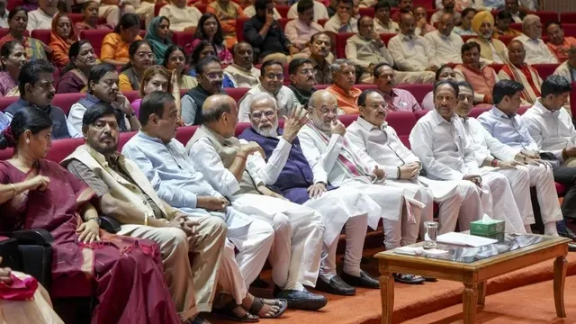 Prime Minister Narendra Modi addressing NDA parliamentary party meeting in Parliament