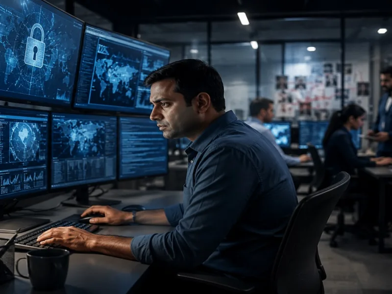 Cyber crime police station building and digital security setup in an Indian city.