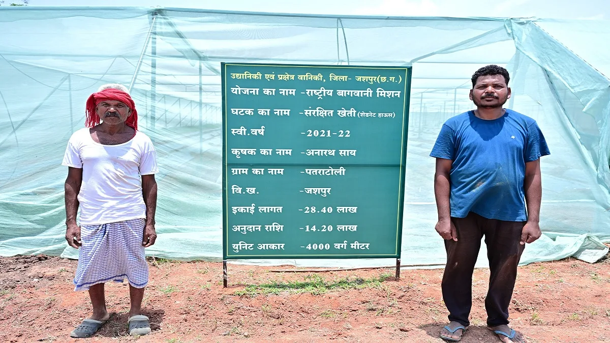 Jashpur farmer Anarth Sai practicing protected farming and horticulture