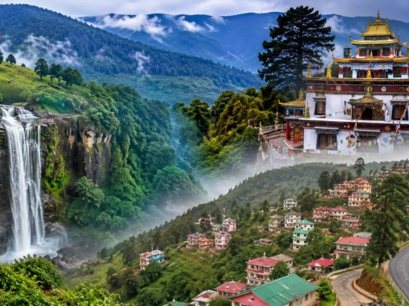 Mainpat Hill Station in Surguja Chhattisgarh with Tibetan monastery, lush green valleys and scenic waterfall