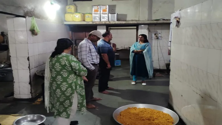 Food Safety Officers inspecting food factory in Mahasamund