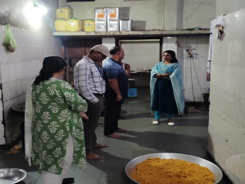 Food Safety Officers inspecting food factory in Mahasamund