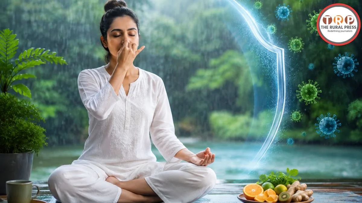 A person practicing pranayama in a peaceful and serene environment.