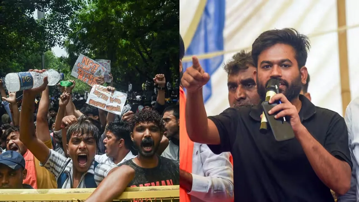 NEET paper leak protest march by students and families in New Delhi