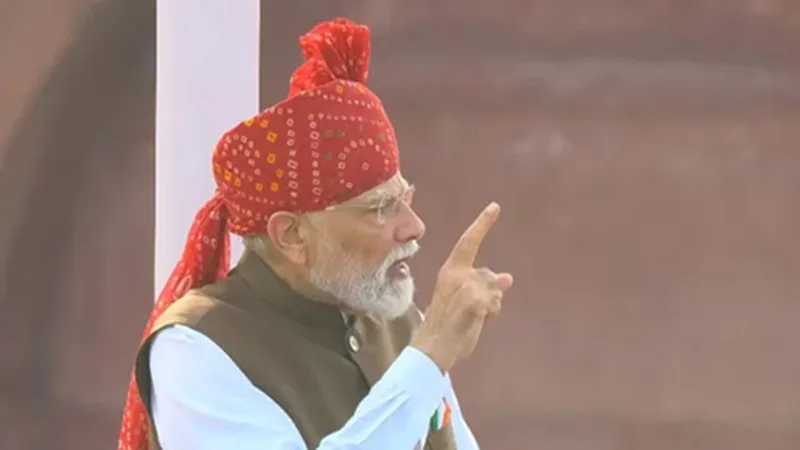 Prime Minister Narendra Modi addressing the nation from Red Fort on 80th Independence Day 2026