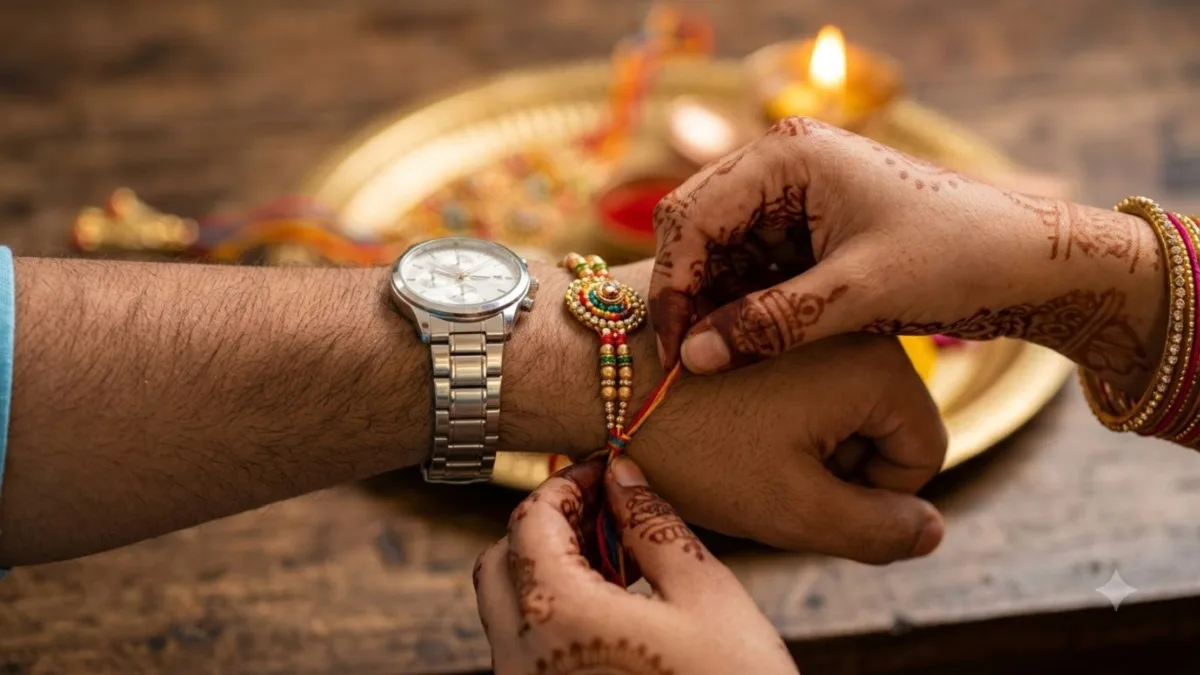 रक्षाबंधन 2026 पर सजाई गई सुंदर पूजा थाली