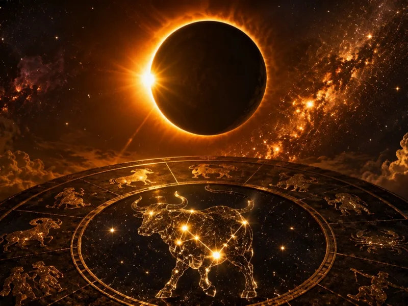 Graphic image illustrating the impact of the solar eclipse on August 12, 2026, on the Taurus zodiac sign and associated astrological remedies.