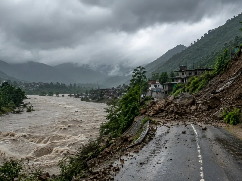 Representative image of areas in India affected by heavy rains, floods, and landslides.