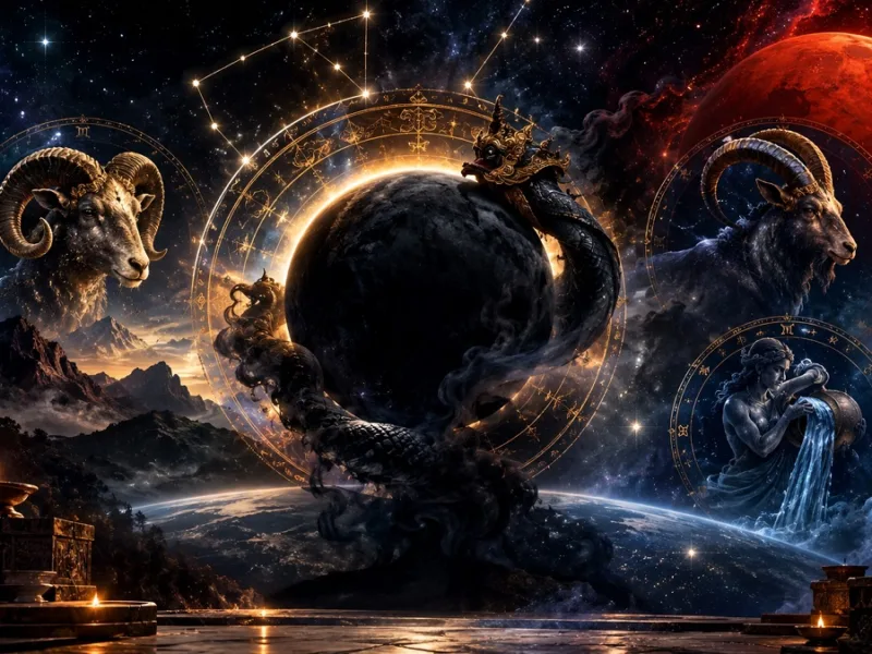 Rahu Nakshatra Gochar 2026 astrology illustration with Rahu and Dhanishta Nakshatra