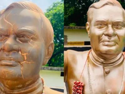 ATAL STATUE SCAM UPDATE: अटल जी की मूर्ति पर लीपापोती..! दरारें छुपाने के लिए पॉलिश-पुट्टी, लाखों की प्रतिमा पर उठे सवाल