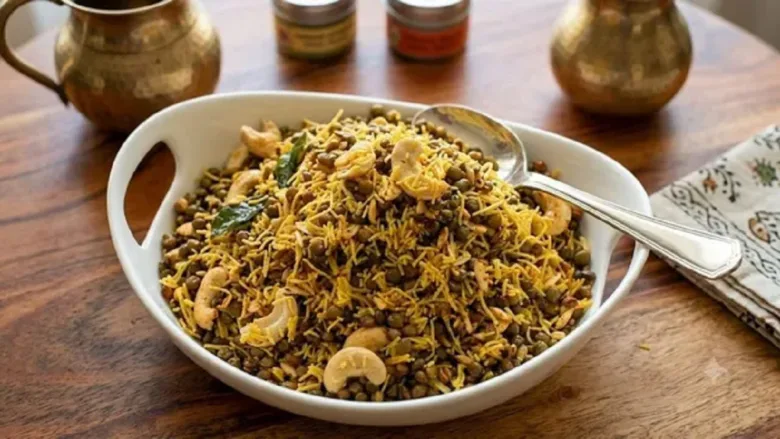 Agra Dal Moth with crispy lentils, sev, cashews and spicy Indian spices