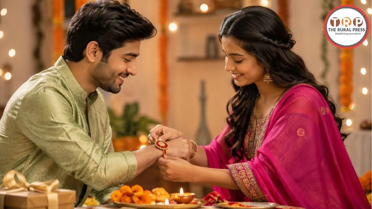 Brother and sister tying Rakhi on Raksha Bandhan 2026