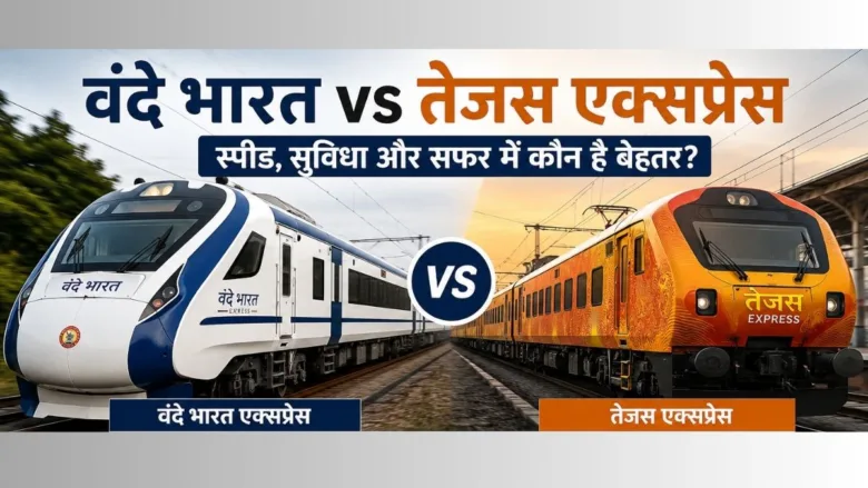 Vande Bharat और Tejas Express की स्पीड, तकनीक और सुविधाओं की तुलना।