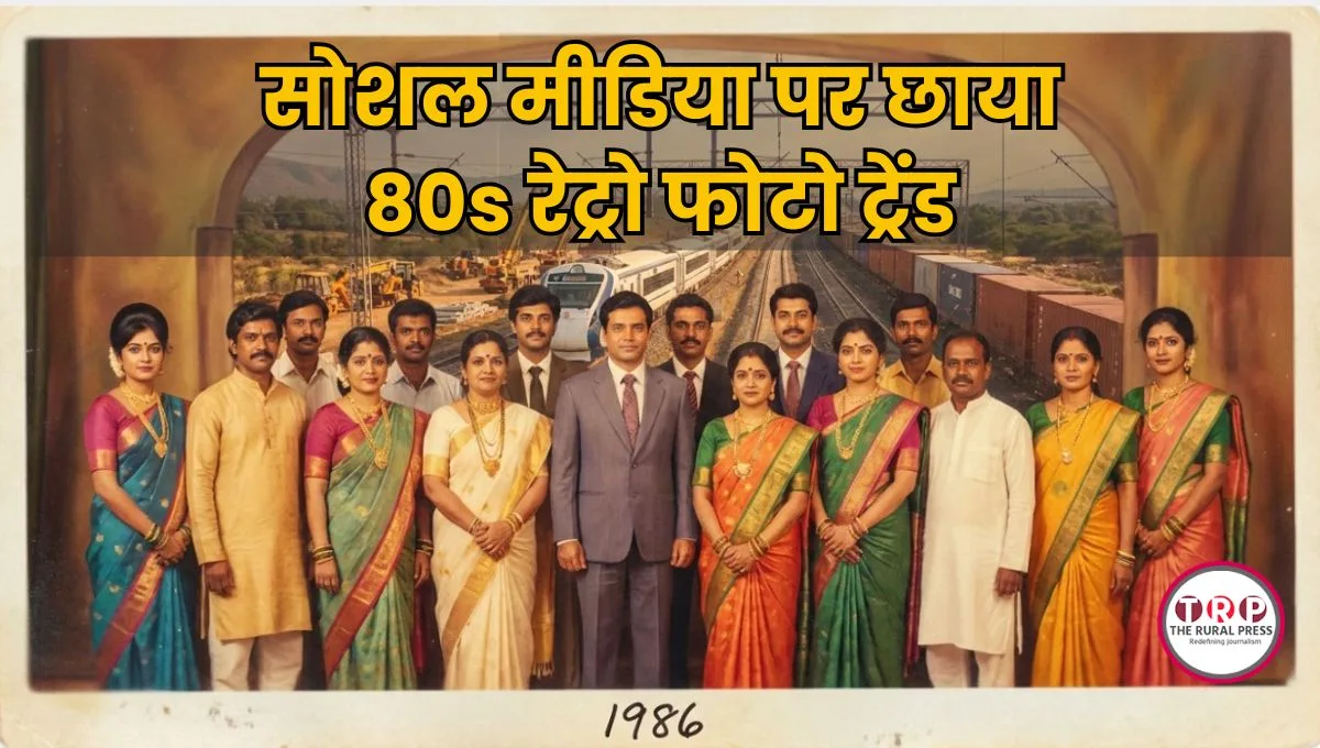 ChatGPT 1980s retro photo trend with vintage Indian portrait style