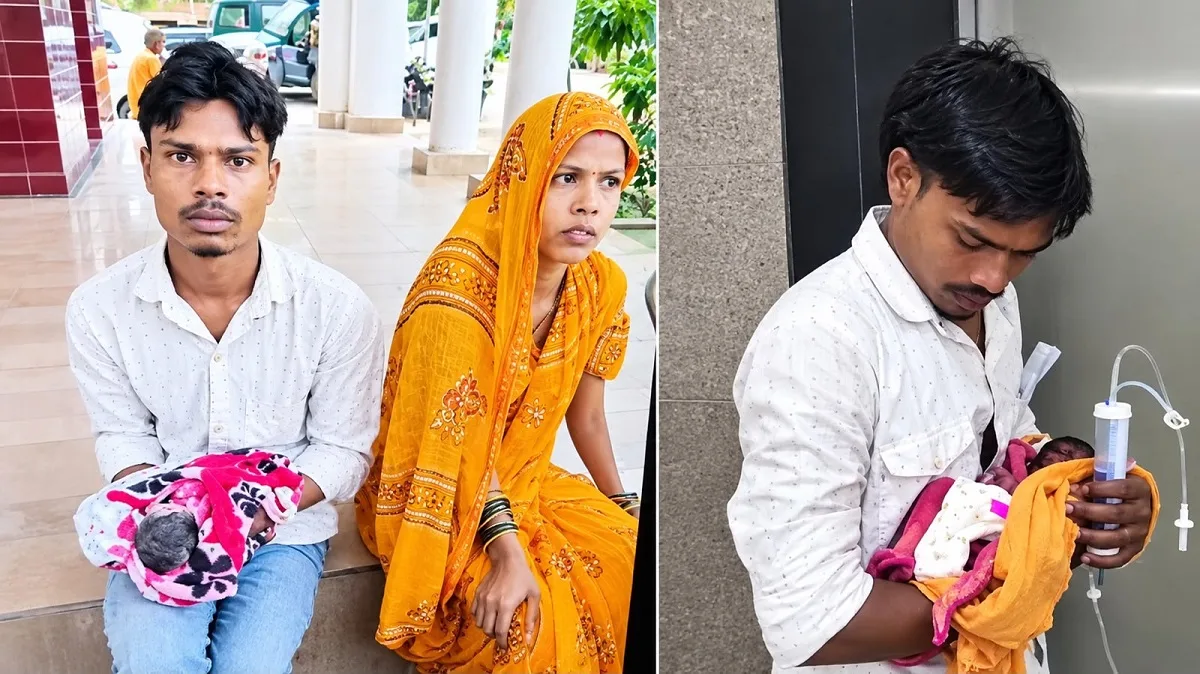 Woman gives birth near a temple during a dispute settlement at a police station in Barabanki