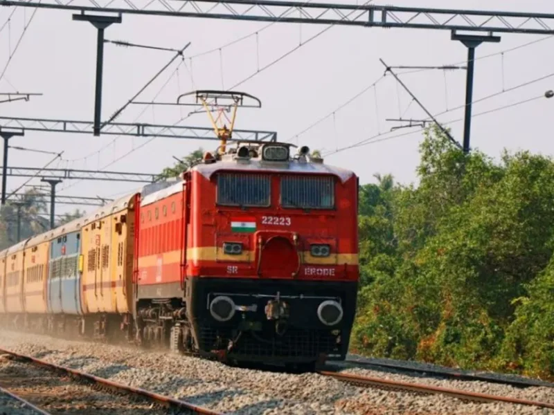 Ultra realistic Indian railway track construction in a mountainous forest section between Chhattisgarh and Madhya Pradesh